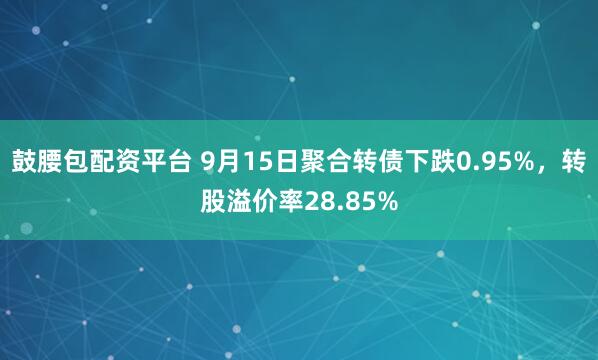 鼓腰包配资平台 9月15日聚合转债下跌0.95%，转股溢价率28.85%
